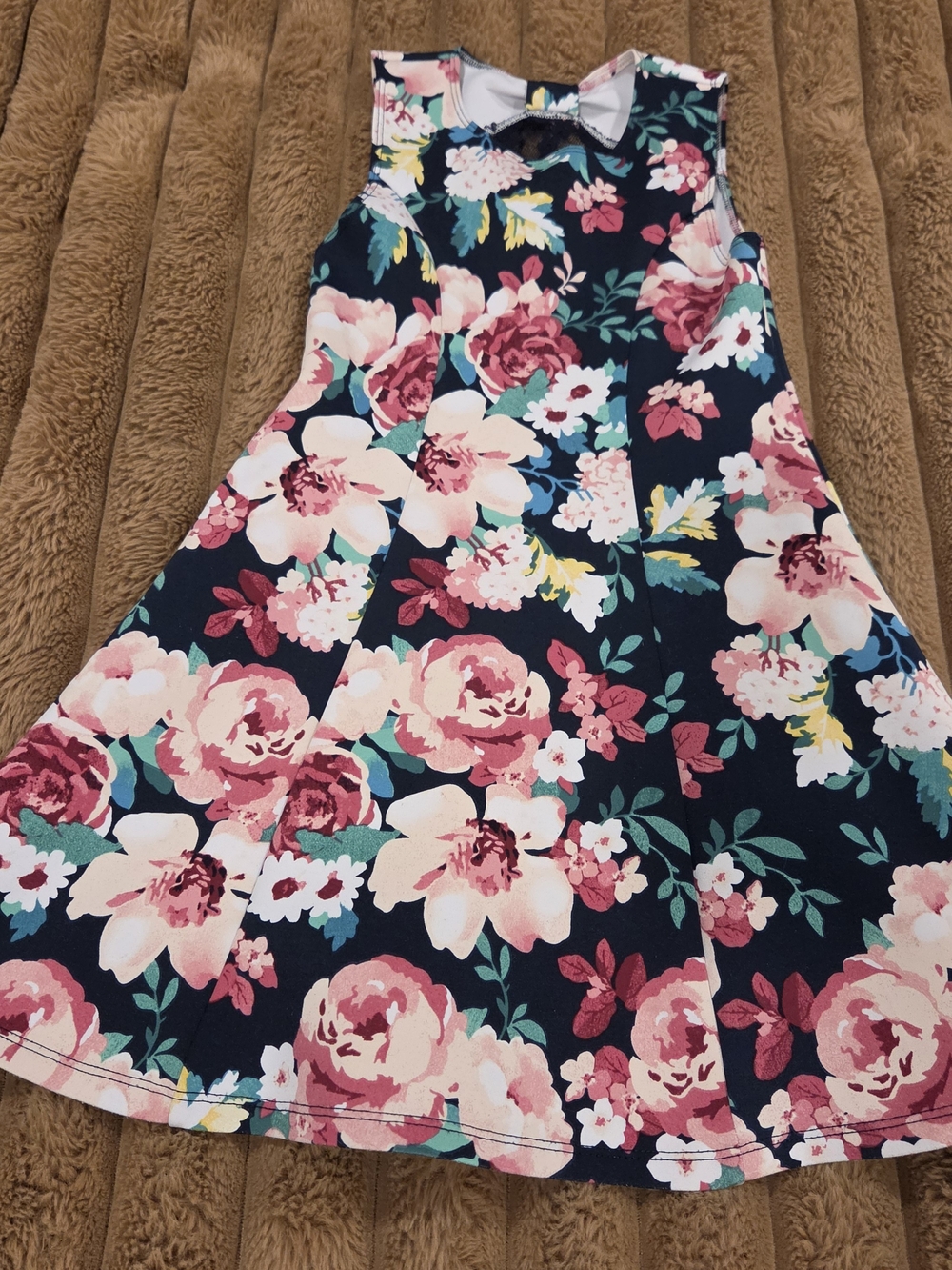 Abercrombie Kids Girls Floral Sleeveless Dress, Size 5/6 Lace Back